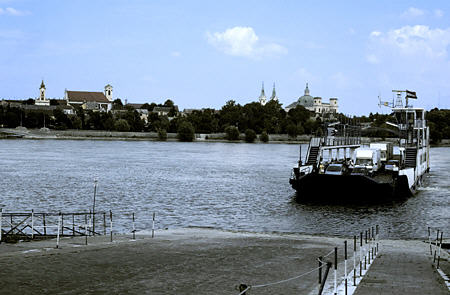 Ferry across Danube (Duna) in Vác. Hungary.