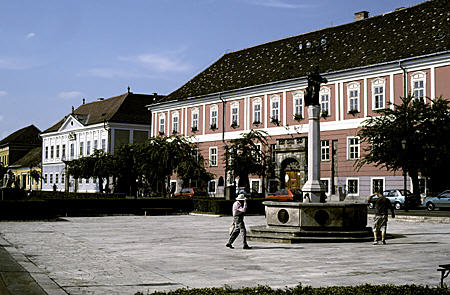 Main square of Vác. Hungary.