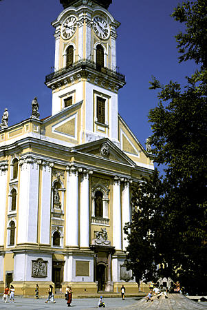 Front of Great Church (Nagytemplom), Kecskemét. Hungary.