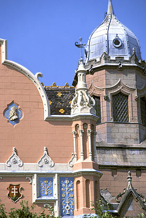 Detail of Kecskemét City Hall. Hungary.