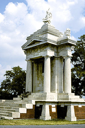 Monument of unification of Hungary in 896 in Ópusztaszer National Park. Hungary.