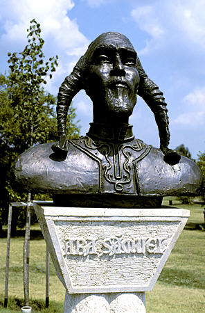 Statue of one of Hungary's seven founding chiefs in Ópusztaszer National Park. Hungary.