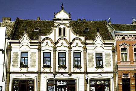 Building on Kossuth Tér, Pécs. Hungary.