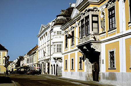 Abbot's House & Király Utca in Györ. Hungary.