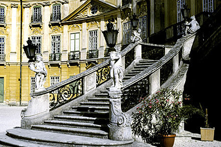Stairs of Eszterházy Palace in Fertõd. Hungary.