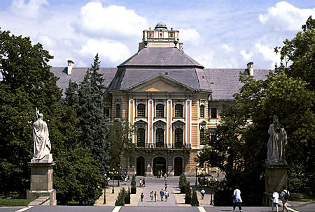 Lyceum in Eger opposite Basilica. Hungary.
