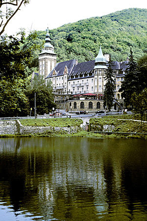 Hotel Palota & Hámorító Pond in Lillafüred. Hungary.
