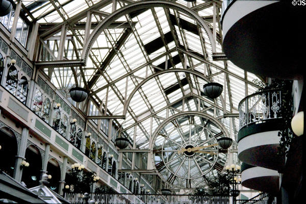 Glass roofed arcade of St Stephens Green Centre. Dublin, Ireland.