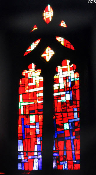 Modern stained glass in St Canice's Cathedral, Kilkenny. Ireland.