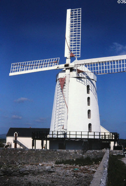 White windmill at Blennerville. Ireland.