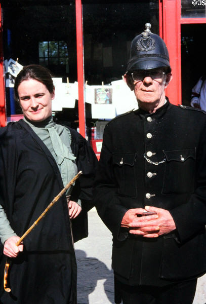 Historical interpreters in period dress at Folk Park, Bunratty. Ireland.