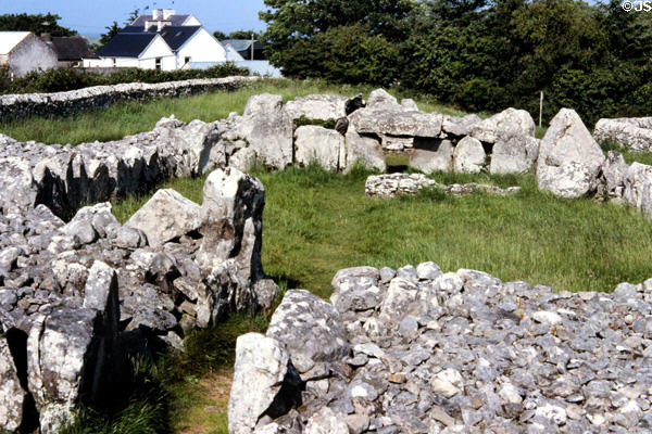 Creevykeel Court stone cairn near Mullaghmore in northwest of Ireland.