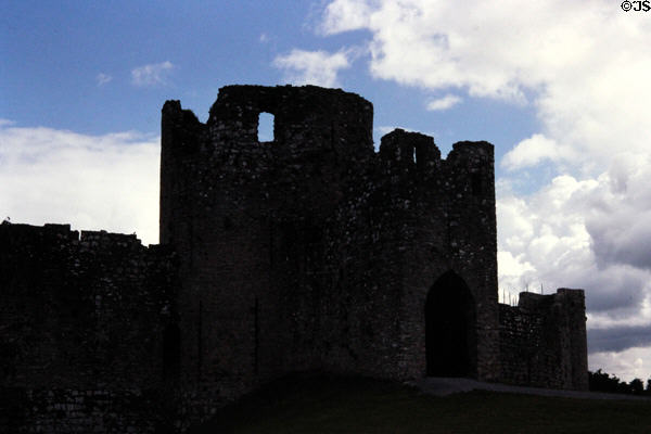 Silhouette of Trim Castle. Trim, Ireland.
