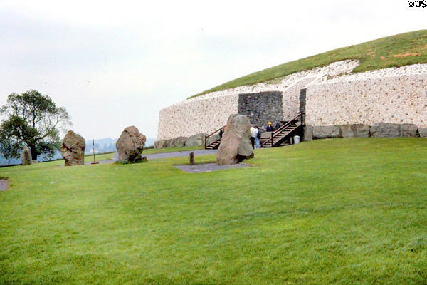 Standing stones before Newgrange passage tomb (3200 BCE). Ireland.