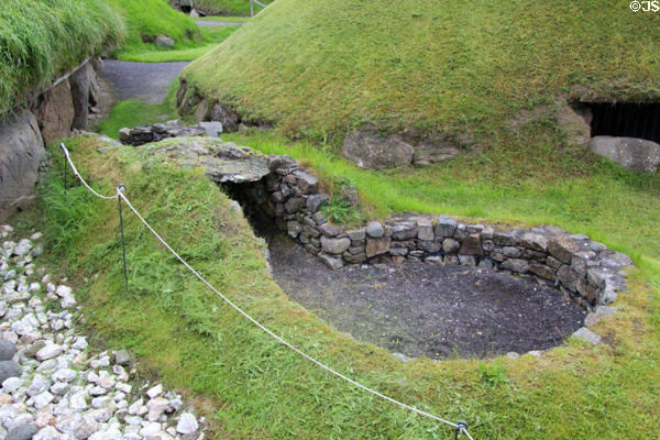Excavated passage pit at Knowth. Ireland.