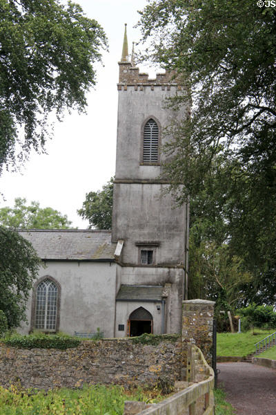Church at Hill of Tara (1822) now used as visitor reception center. Ireland.