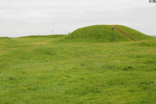 Ancient passage tomb mound atop Hill of Tara dating from Neolithic to Iron Age. Ireland.