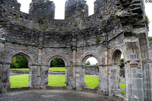 Interior facade of Lavabo (12thC) where ablutions were carried our at Old Mellifont Abbey. Ireland.