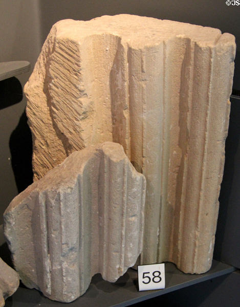 Stone column details (13thC) at Old Mellifont Abbey museum. Ireland.
