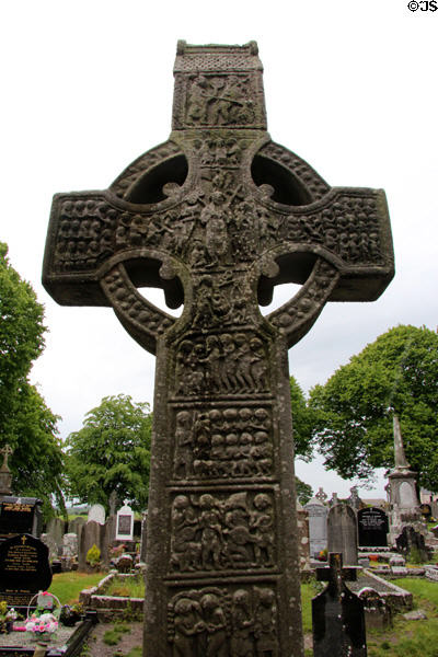 East face of Muiredach's high cross (10thC) once used to teach biblical stories at Monasterboice. Ireland.