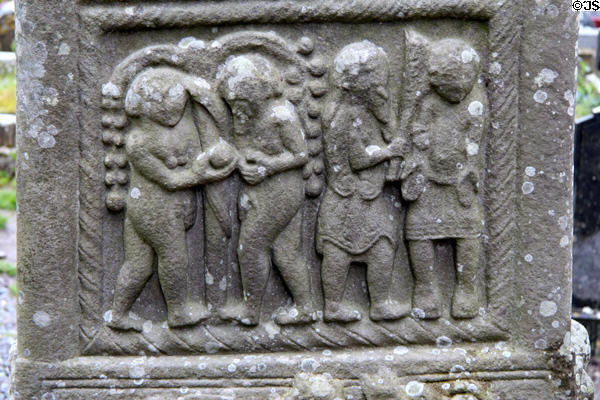 Eve & Adam with Cain & Abel on Muiredach's high cross at Monasterboice. Ireland.