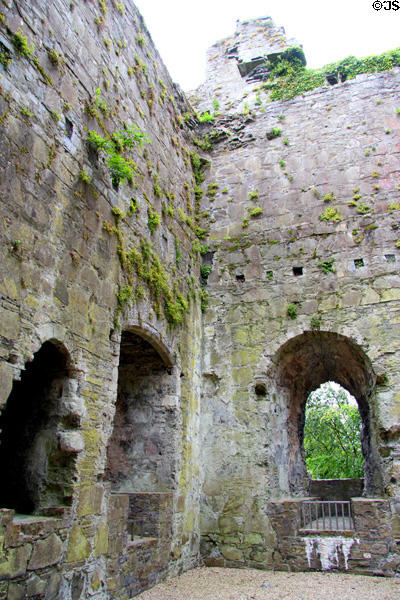 Upper story open interior of keep at Maynooth Castle. Ireland.