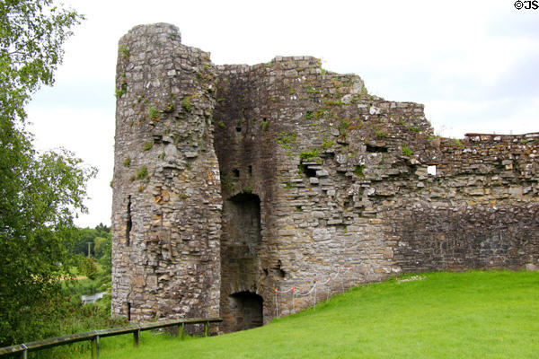 Defense tower in walls at Trim Castle. Trim, Ireland.