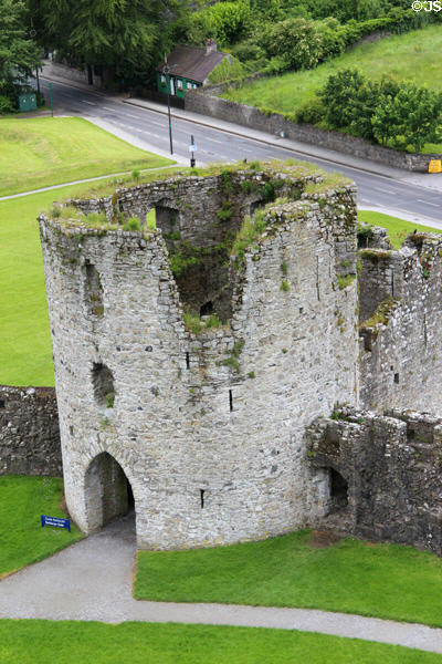 Barbican Gate consisting of two mutually defended towers at Trim Castle. Trim, Ireland.