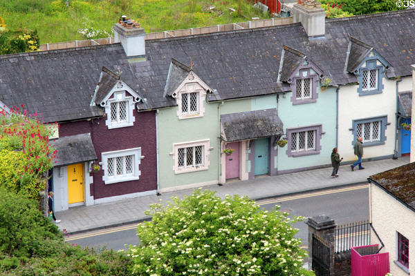 Colorful row houses seen from Trim Castle. Trim, Ireland.
