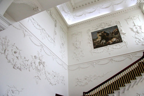 Plasterwork decoration over staircase (1760) by Filippo Lafranchini & brother at Castletown House. Ireland.