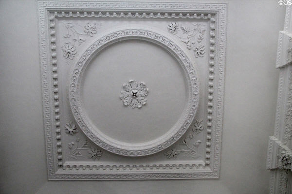 Sculpted plaster ceiling in entry hall at Castletown House. Ireland.
