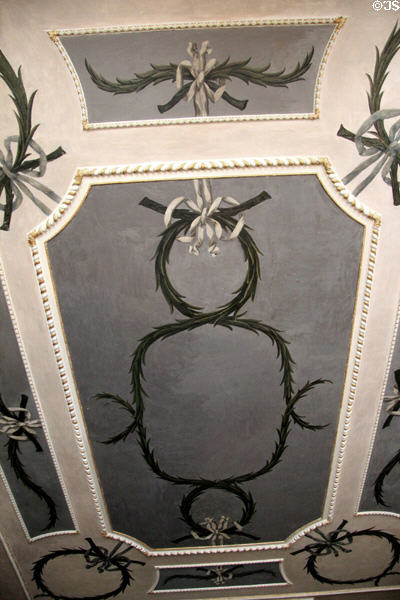 Detail of garlands of ceiling decoration in Boudoir at Castletown House. Ireland.