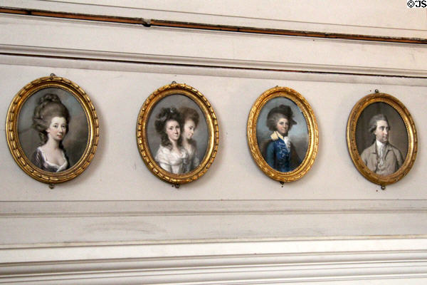Collection of Pastel portraits (18thC) by Hugh Douglas Hamilton at Castletown House. Ireland.