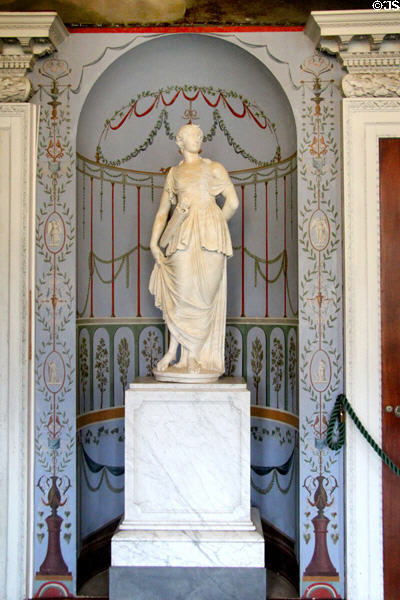 Marble sculpture in niche in Long Gallery at Castletown House. Ireland.