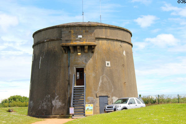 Howth Martello tower was terminus to first undersea cable to Ireland (1852) & demonstrations in radio transmission by Lee de Forest (1903) & Guglielmo Marconi (1905). Howth, Ireland.