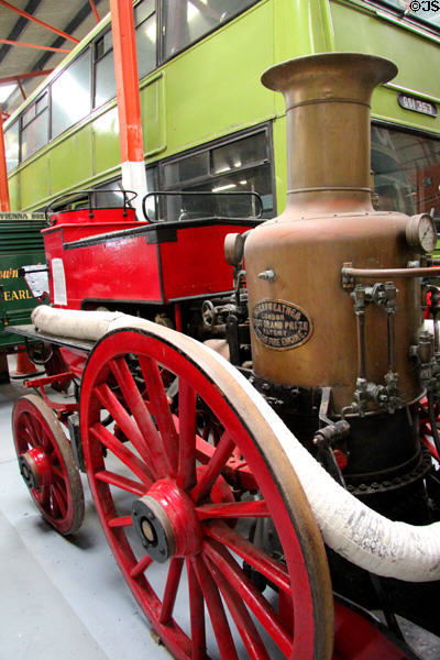 Merryweather steam fire engine pumper (c1899) at National Transport Museum. Howth, Ireland.