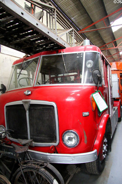 Merryweather pumper & turntable ladder fire truck (1960s-80s) at National Transport Museum. Howth, Ireland.