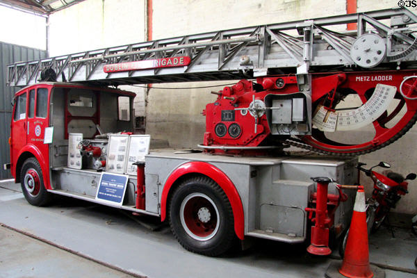 Dennis-Metz turntable ladder fire truck (1955) at National Transport Museum. Howth, Ireland.