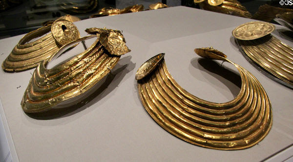 Gold collars (c800-700 BCE) at National Museum of Ireland Archaeology. Dublin, Ireland.