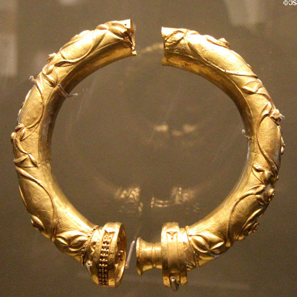 Gold torus (1stC BCE) from Derry at National Museum of Ireland Archaeology. Dublin, Ireland.