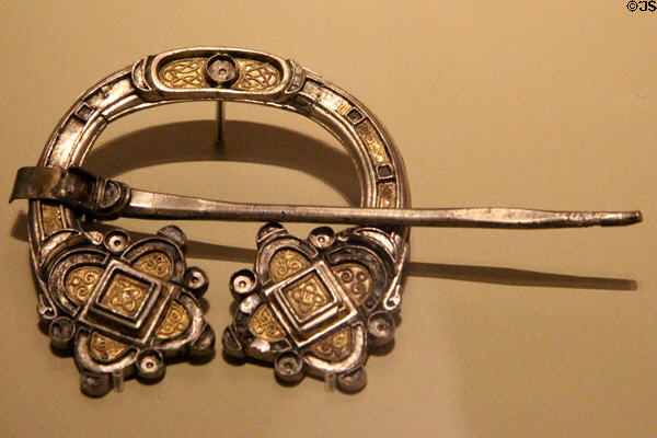 Silver Irish penannular brooch (8th-9thC) at National Museum of Ireland Archaeology. Dublin, Ireland.