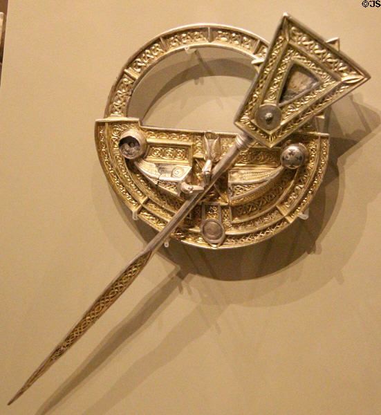 Silver Irish annular brooch (8th-9thC) from Limerick at National Museum of Ireland Archaeology. Dublin, Ireland.
