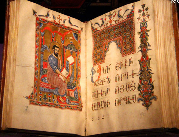 Parchment Gospel book (1329) from Armenia at Chester Beatty Library. Dublin, Ireland.