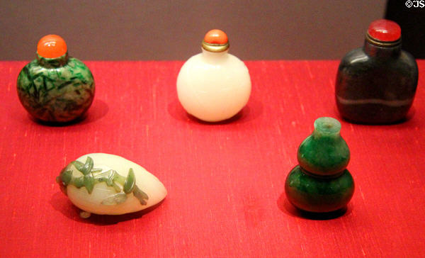 Collection of Chinese & Japanese snuff bottles at Chester Beatty Library. Dublin, Ireland.