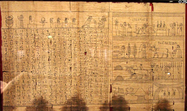 Papyrus book of the Dead for Lady Neskons (c300 BCE) from Egypt at Chester Beatty Library. Dublin, Ireland.
