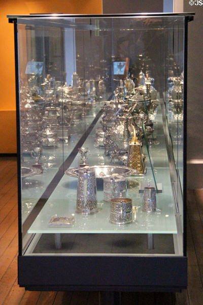 Irish silver collection at National Museum Decorative Arts & History. Dublin, Ireland.