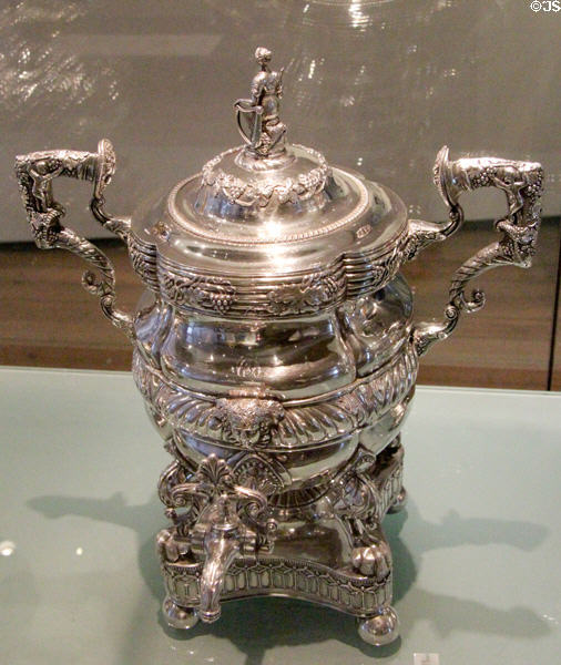 Rococo coffee urn (1812) by James Henzell of Dublin at National Museum Decorative Arts & History. Dublin, Ireland.