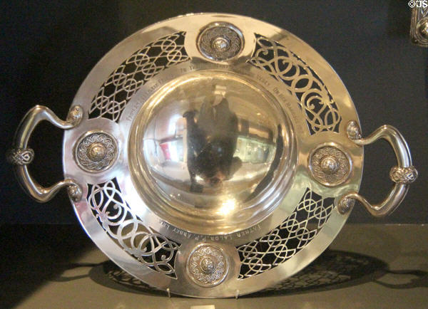 Neo-Celtic silver bowl (1910) by West & Son of Dublin at National Museum Decorative Arts & History. Dublin, Ireland.