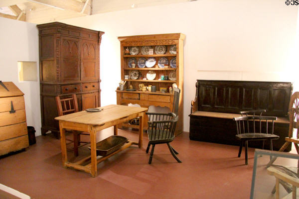 Irish traditional farm & country furniture at National Museum Decorative Arts & History. Dublin, Ireland.