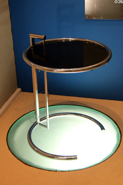 Chrome & steel multipurpose E1027 table (1926-9) by Eileen Gray at National Museum Decorative Arts & History. Dublin, Ireland.
